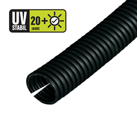 NYLFLEX UV-PA6, geschlitzt: UV-stabiles Wellrohr für Photovoltaik